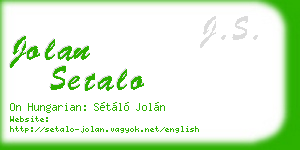 jolan setalo business card